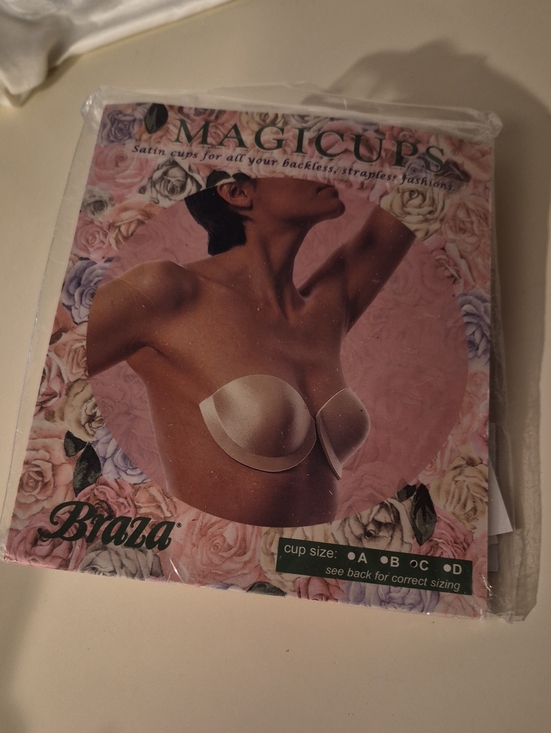 Brazabrs Other - Magicups Satin Strapless Adhesive Bra Cups in Cream Size C